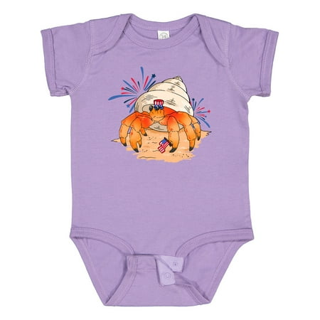 

Inktastic 4th of July Hermit Crab with Flag and Fireworks Gift Baby Boy or Baby Girl Bodysuit