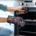 thumbnail image 2 of Colorful Animal Footprints Kitchen Oven Mitt and Pot Holder Sets 2 Pcs for Baking, Cooking and Grilling, Heat Resistant Up To 392 °F, 2 of 7