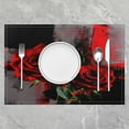 thumbnail image 2 of Romantic Rose Placemats Set of 4 Abstract Oil Painting Placemats for Dining Table Indoor Outdoor Kitchen 12"x18" Modern Art Table Mats Placemat Kitchen Dining Table Abstract, 2 of 4