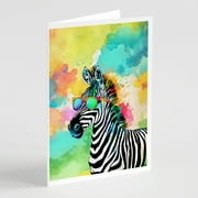 Hippie Animal Zebra Greeting Cards Pack of 8 7 in x 5 in