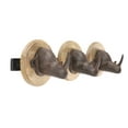 thumbnail image 3 of Decmode Wood & Metal Rhino Sculpture Wall Mounts Decorative Wall Hook Rack w/ 3 Hooks, 19” x 5”, 3 of 5