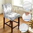 thumbnail image 4 of Gray Eucalyptus Bar Stool Cover Set of 2, Spring Summer Farmhouse Leaves Watercolor Stretch Bar Chair Cover, Removable Washable Pub Counter Stool Chair Slipcover for Kitchen Dining Room Pub Cafe, 4 of 9