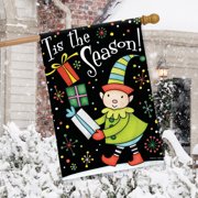 Briarwood Lane House Flag 40x28 For Outdoor Tis the Season! Christmas For Christmas House Flag