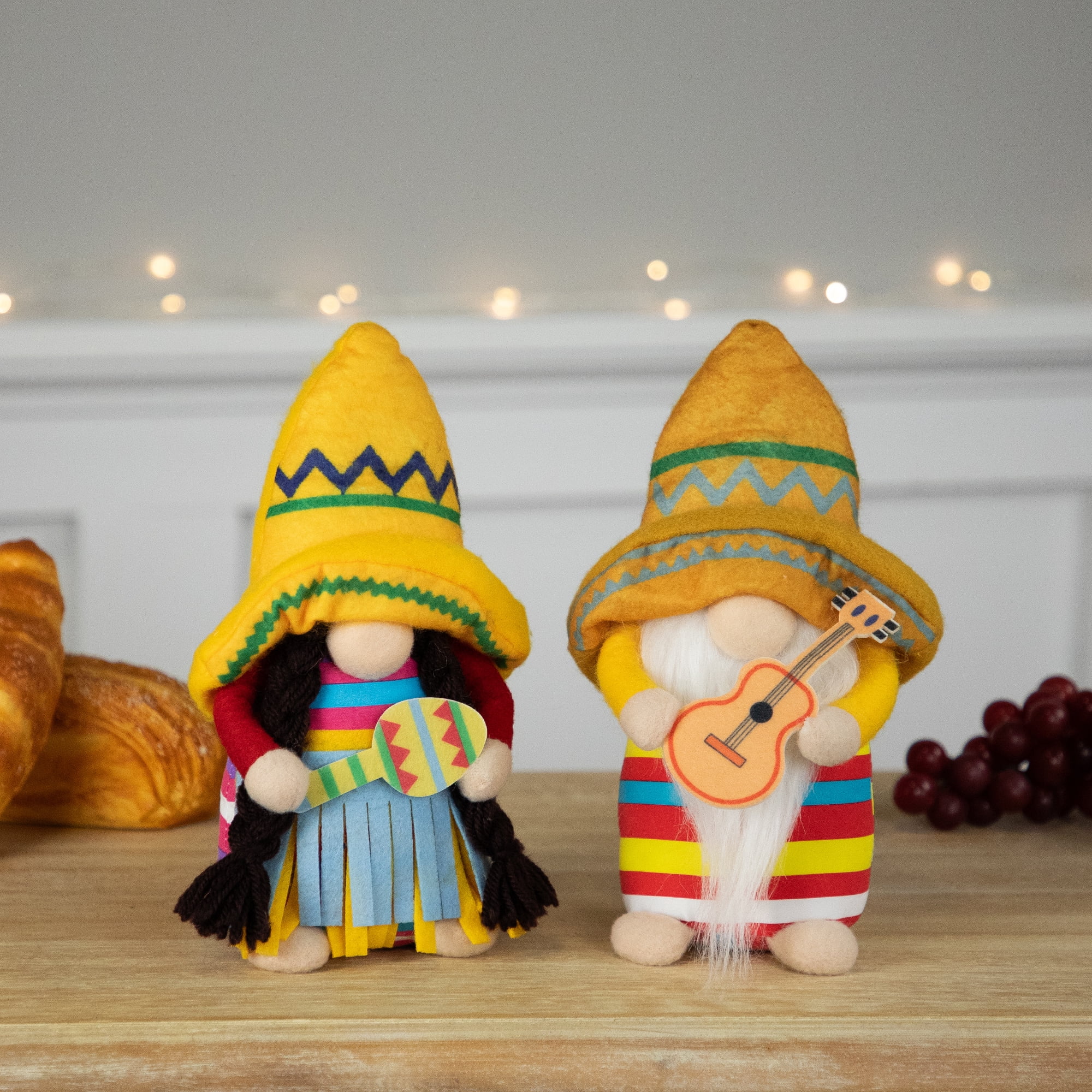 Northlight Cinco de Mayo Mariachi Gnomes with Guitar and Maraca  - 8.5" - Set of 2