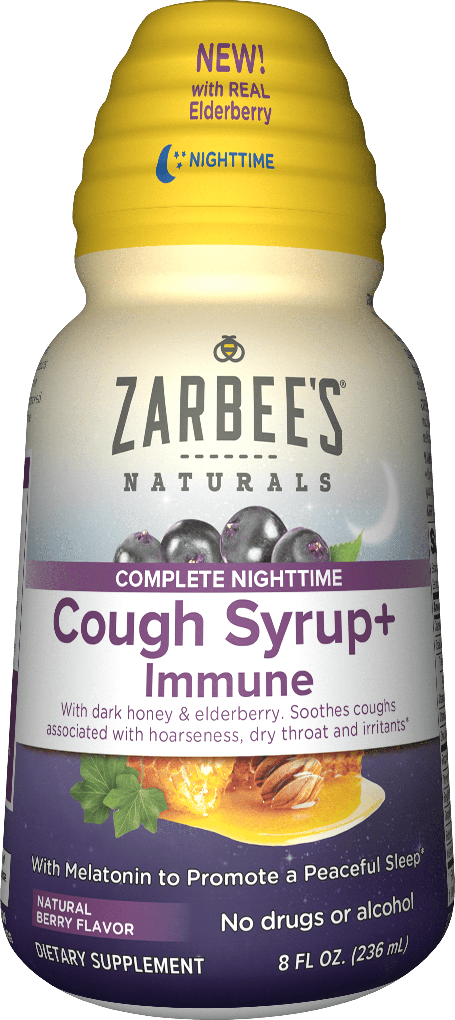Zarbee's Naturals Complete Nighttime Cough Syrup + Immune with Dark