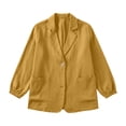 thumbnail image 6 of BiZtdJrK Summer Linen Blazer Jacket for Women Long Sleeve Lightweight Suit Coats Dressy Cotton Work Blazers Cardigans Yellow M, 6 of 6