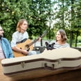 thumbnail image 4 of 39" Classical Guitar Hard Case, Gray Microgroove Leather, Wood/Plush Lining, Lockable with Storage Compartment & Chrome Latches, 4 of 11