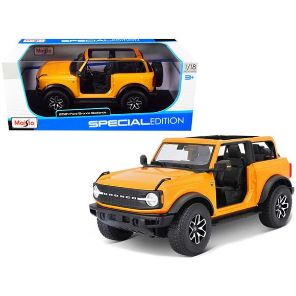 Metallic Special Edition 1 by 18 Diecast Model Car for 2021 Ford Bronco Badlands, Orange