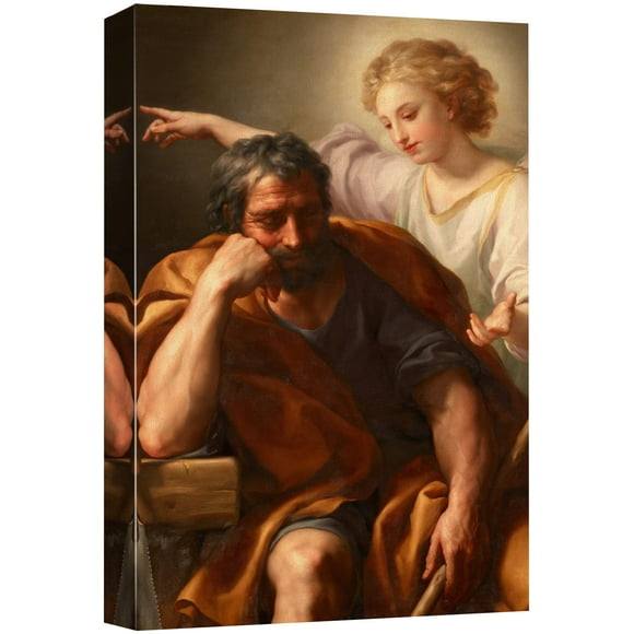 wall26 Impression sur Toile Art Mural le Rêve de St. Joseph par Anton Mengs Illustrations Historiques Art Traditionnel Coloré Sombre pour Salon, Chambre, Bureau - 12"x18 Pouces
