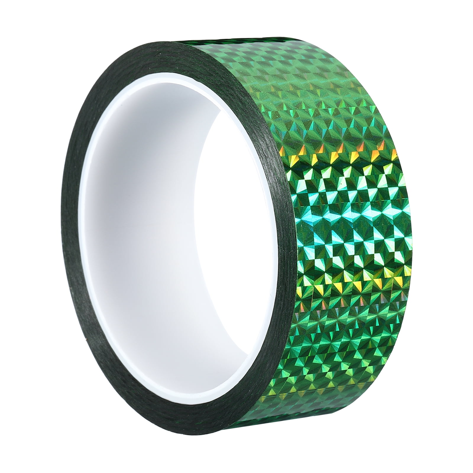 35mm x 50m Prism Tape, Holographic Reflective Self Adhesive for DIY Art Craft Wrapping Decoration, Green