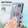 thumbnail image 6 of Nalacover Wallet Case For Samsung Galaxy S22 Ultra,360 Protection Stylish 3D Flowers PU Leather and Soft TPU Shockproof Flip Card Slots Holder Cover with Detachable Wrist Strap.Blue, 6 of 10