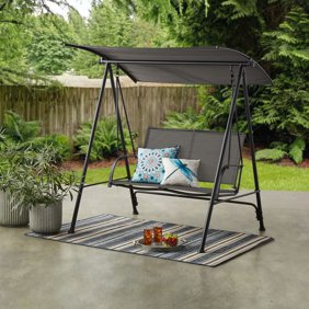 Mainstays Callimont Park 3 Seat Canopy Porch Swing Bed Red Walmart Com Walmart Com
