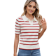 thumbnail image 2 of de Punto A Rayas de Corta para Mujer, Camiseta Corta con Cuello en V Vintage, Corte Entallado, Estética para Salir. Rojo XL, 2 of 9