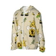thumbnail image 2 of Kll Gnomes Bees And Sunflowers Print Men'S Women’s Upf 50+ Sun Protection Outdoor Hoodie Jacket Long Sleeve Fishing Hiking Performance Shirt- Large, 2 of 8