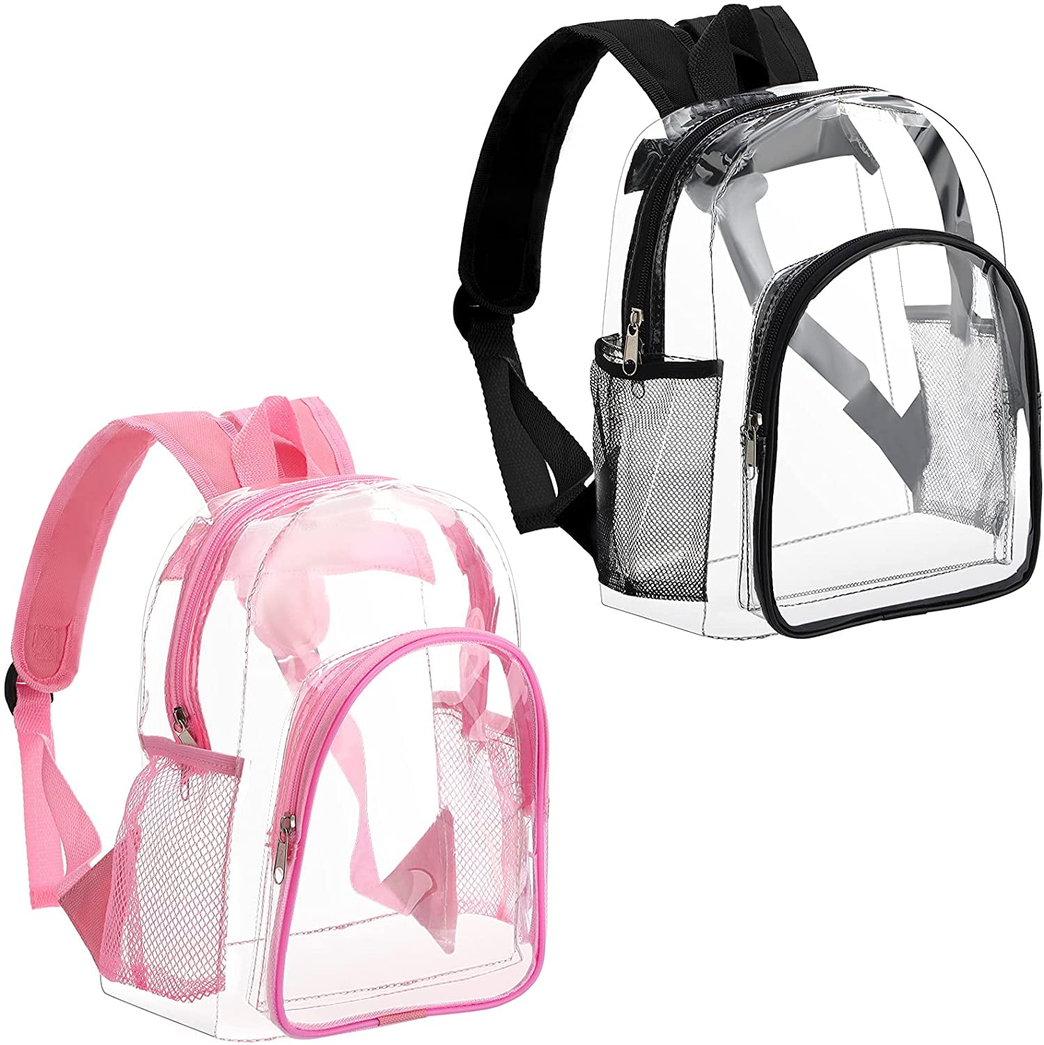 2 Pieces Cute Clear Backpack Plastic Transparent Bookbag See Through