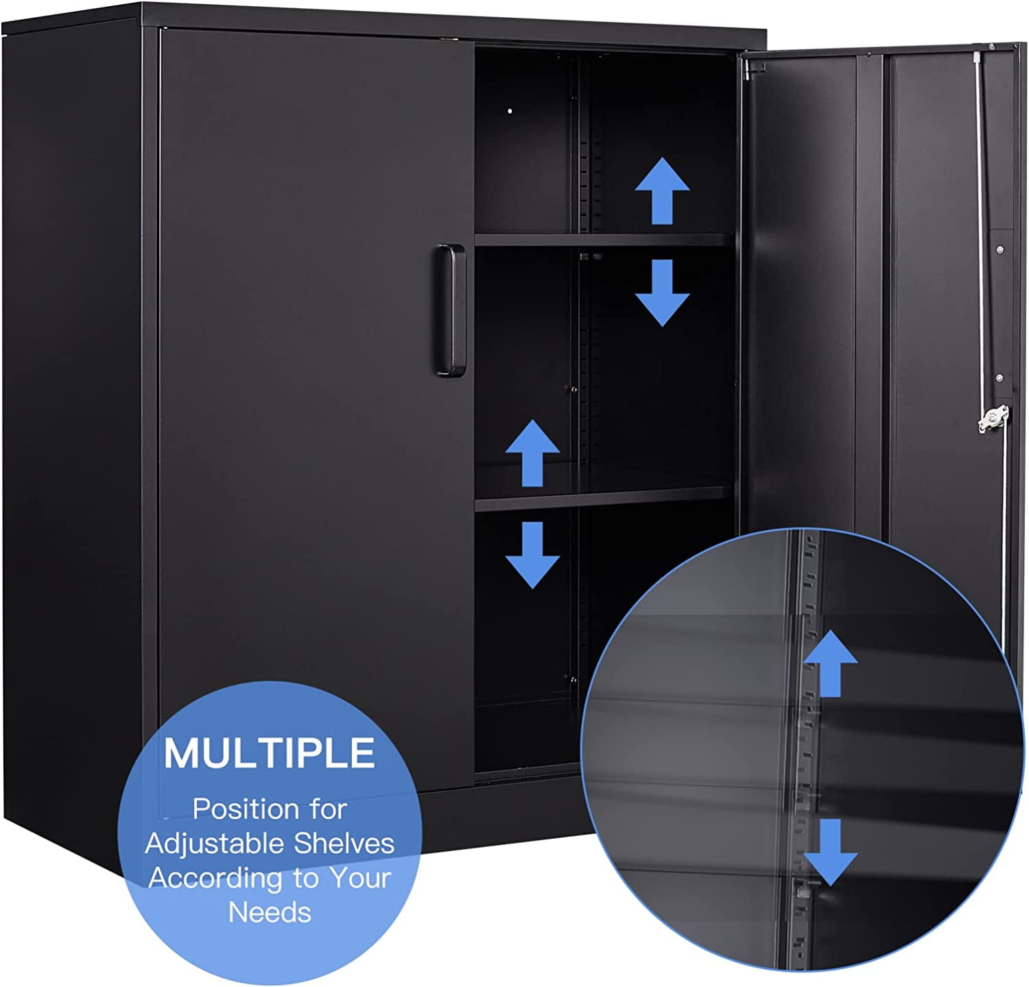 Yizosh - Clóset De Almacenamiento De Metal Con 2 Puertas Y 4 Estantes Ajustables, Archivador De Acero De 71 Pulgadas, Gabinetes De Herramientas De