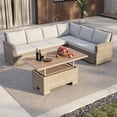 thumbnail image 5 of Grand Patio Sunbrella Fabric 6-Person Corner Sofa with Adjustable Height Table, Thick Cushion, Full Aluminum Frame, and Weatherproof PE Wicker, 5 of 14