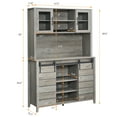 thumbnail image 2 of Ataucjin Farmhouse Bar Cabinet with Sliding Barn Door, 70" Rustic Buffet Cabinet with Storage Shelves, Liquor Cabinet with Wine and Glasses Rack, Sideboard Cupboard for Kitchen, Dining Room, 2 of 9