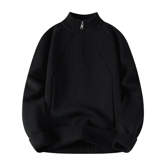 RMGVDSD Men's Quarter Zip Pullover Sweater Knit Sweater Coat Autumn Winter Solid Color Long Sleeve Pullover Casual Warm Sweaters Comfortable Soft Tops Casual Dress Sweater