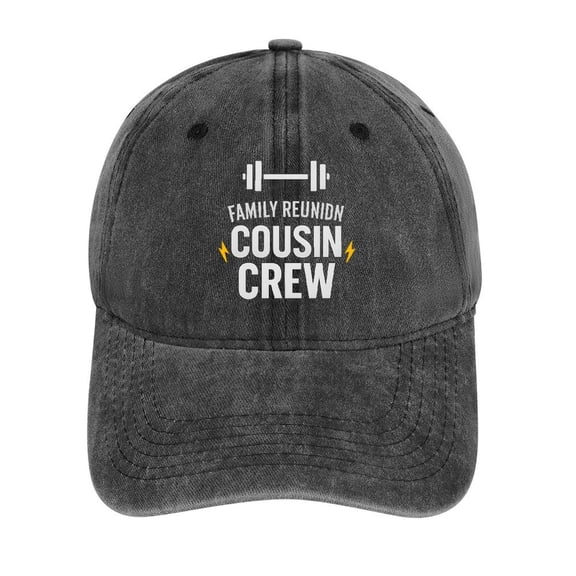 Family Reunion Cousin Crew Charcoal Baseball Cap for Men Women, Adjustable Snapback Hats Cotton Hat