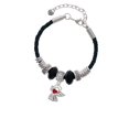 thumbnail image 2 of Delight Jewelry Silvertone Lined Angel with Red Heart Niece Celtic Knot Leather Bead Bracelet, 7"+2" Extender, 2 of 4