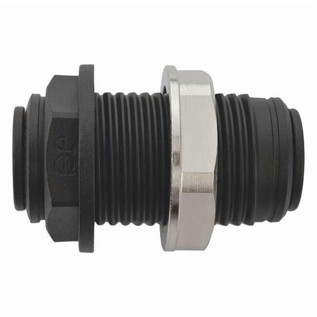 Push-Fit Union Fitting 3/8 in Tube Size Polypropylene Black 10 PK PP1212E