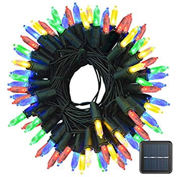 Timers For Indoor Christmas Lights M5 Solar String Lights 100 LED Clear Mini Fairy Christmas Lighting Decor Timer for Outdoor Indoor Garden Patio Lawn Holiday Xmas Decorations (Multicolor) ()