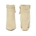 thumbnail image 5 of BLISSFUL STEP Pointed Toe Bow Block Heel Ankle Boots for Women, 5 of 5