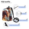 thumbnail image 3 of Fotbe Ferocious Dragon Fury Printed Canvas Daypack - Stylish and Durable Vintage Compact Backpack - Class, Work, Travel, or Laptop Bookbag,Organized Compartments-Small, 3 of 5