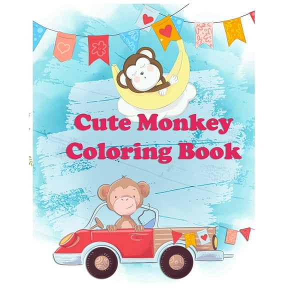 Cute Monkey Coloring Book (Paperback)