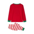 thumbnail image 3 of Pijama De Navidad, Blusa Estampada De Papá Noel + Pantalones A Rayas / Mono / Traje Para Perros ; Niños 11-12 Años, 3 of 4