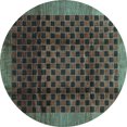 thumbnail image 1 of Ahgly Company Indoor Round Abstract Light Blue Contemporary Area Rugs, 6' Round, 1 of 4