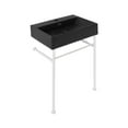 thumbnail image 2 of Claire 24 Ceramic Console Sink Matte Black Basin Matte White Legs, 2 of 9
