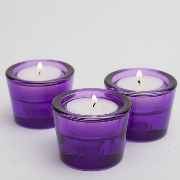 Richland Tealight & Taper Candle Holder Purple Multi-Use Set of 12