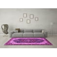 thumbnail image 3 of Ahgly Company Indoor Round Abstract Purple Modern Area Rugs, 3' Round, 3 of 4