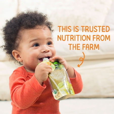 (4 pack) (4 Pack) Happy Baby Clearly Crafted, Stage 2 Meals, Organic Baby Food, Apples, Sweet Potatoes & Granola, 4 Oz