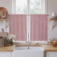 thumbnail image 2 of Vintage Nude Pink Kitchen Curtains, Farmhouse Retro Solid Color Linen Texture Light Filtering Window Curtain Panels, 2Pcs Rod Pocket Window Treatments Set for RV Dining Room Study Room 42x54 Inches, 2 of 9
