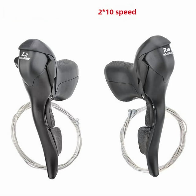 microNEW Road Bike Dual Control Shifter Set: 2x10 Speed R10 Integrated Brake & Shift Levers with Cable Core Included, Precise Gear Changes for Flat/Hilly Terrains, Compact Durable Design Easy