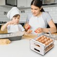 thumbnail image 5 of Egg Organizer for Refrigerator, Rolling Refrigerator Storage Container with Lid, 24-count Double Track Tray for Automatic Rolling & Easy Access, Space-saving Food Storage Box for Kitchen, 5 of 7