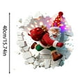 thumbnail image 3 of Christmas Creative Wall Sticker - Large 3D Santa Claus Wall Decals, Reindeer Door Stickers, Removable Winter Holiday Xmas Break Through Walls Decor, for Window Refrigerator Decorations, 3 of 5