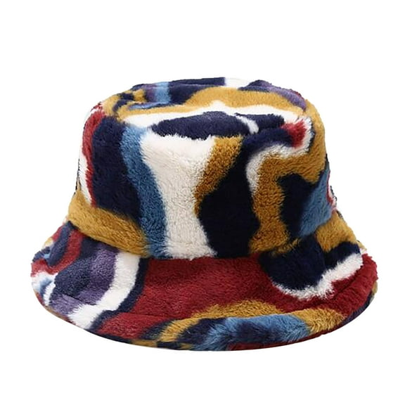 Women Winter Faux Furry Bucket Hat Number of Colours Plush Fisherman Hat Thick Warm Windproof Shearling Sherpa Hat for Women Teens Girls