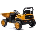 thumbnail image 4 of Joyracer 24V Ride Ons, Metal Frame Ride on Dump Truck with Remote, Bluetooth, Dump Bed, Shovel, Power Car Wheels for Toddlers, Yellow-A, 4 of 12