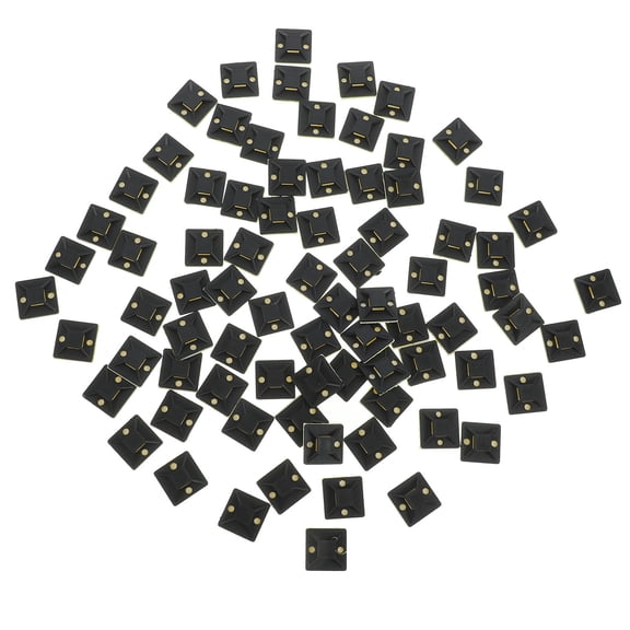 LEORX 100Pcs Black Zip Tie Mounts for Wire Management and Adhesive Installation 0.9X0.9X0.3In