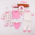 thumbnail image 2 of Ccpelsie Newborn Baby Boy Clothes Underwear Set Baby Clothes Eight Piece Set Baby Clothes Baby Products（A-Pink,0-3 Months), 2 of 7