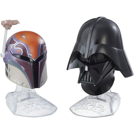 Star Wars Black Series Titanium Series Sabine Wren and Darth Vader Helmets