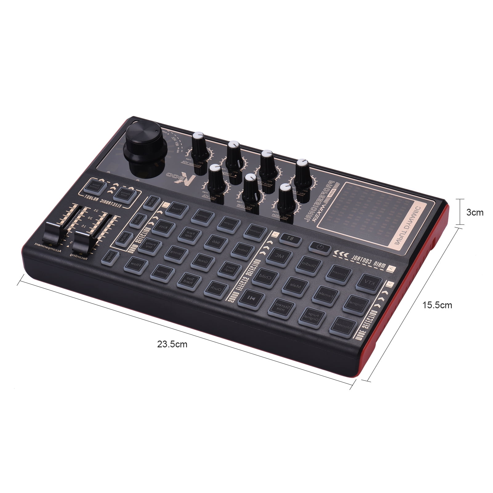 SK300 Live Audio Mixer Sound Card with Voice Changer - Built-in Rechargeable Battery and Multiple Sound Effects for Live Streaming, Music Recording, Gaming, and Karaoke on Smartphones or Computers