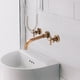 thumbnail image 4 of Grifo para lavabo de baño secretgardenu, 2 manijas, caño giratorio de 360 ​​grados, para pared Bronce, 4 of 8
