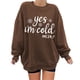 thumbnail image 2 of ICHUANYI Clearance Women's Fashion Sweatshirts Long Sleeved English Printed Pullover Fall Crewneck Sweatshirt(Coffee, XXL) ICHUANYI WER2023081514214, 2 of 5