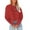 Red, variant on Women Long Sleeve Cropped T-Shirts Casual Solid Tops S-2XL