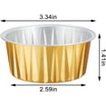 thumbnail image 2 of Disposable Creme Brulee Ramekins, 50pcs 5oz Baking Cups Ramekins Aluminum Foil Dessert Cups, Gold Cupcake Liners Mini Muffin Pans, Recyclable Economical Catering Favor Baking Cups for Party, 2 of 4